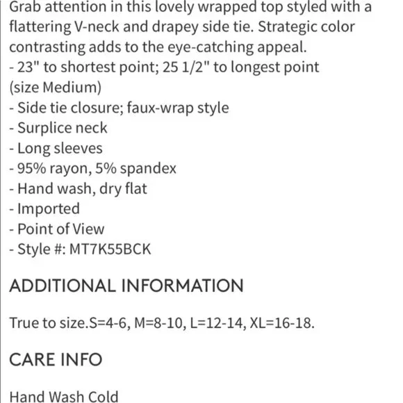 Bobeau Tipped Wrap Top Olive/Black Size L - Picture 3 of 10